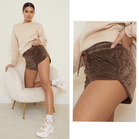 NWT PrettyLittleThing Quilted Sweat Shorts - Picture 2 of 7